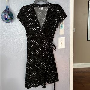 Old Navy Black and White Polka Dot Dress